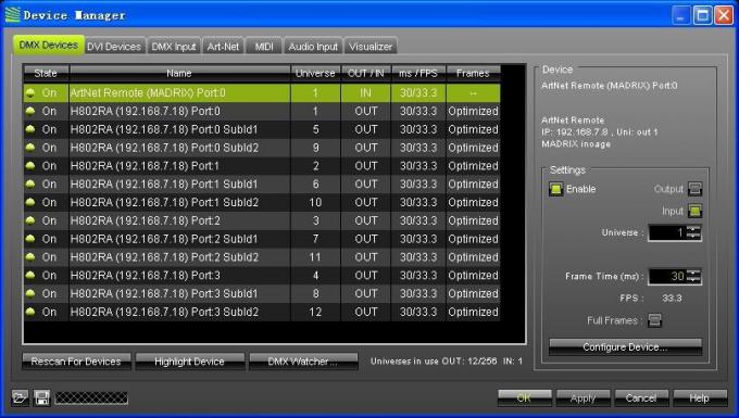 4096 পিক্সেল সালভে ডিএমএক্স এলইডি কন্ট্রোলার H802RA 4 পোর্ট অ্যালুমিনিয়াম খাদ উপাদান 12
