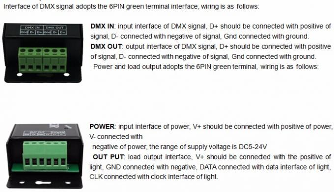 DC5v 24v Dmx থেকে Spi পিক্সেল ডিকোডার 3 পিন Rgb LED স্ট্রিপ নিয়ন্ত্রণের জন্য 0